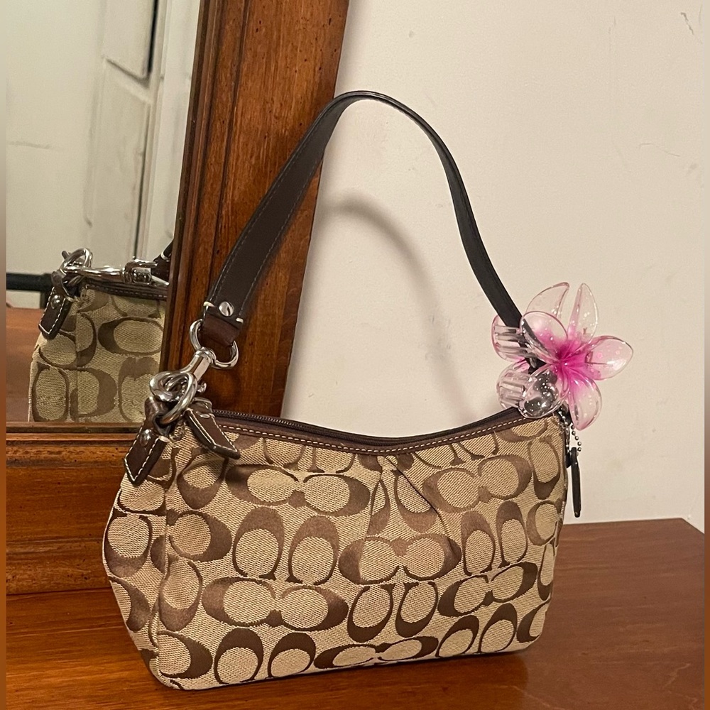 Coach Signature Tan and Brown Mini Bag - Picture 2 of 11